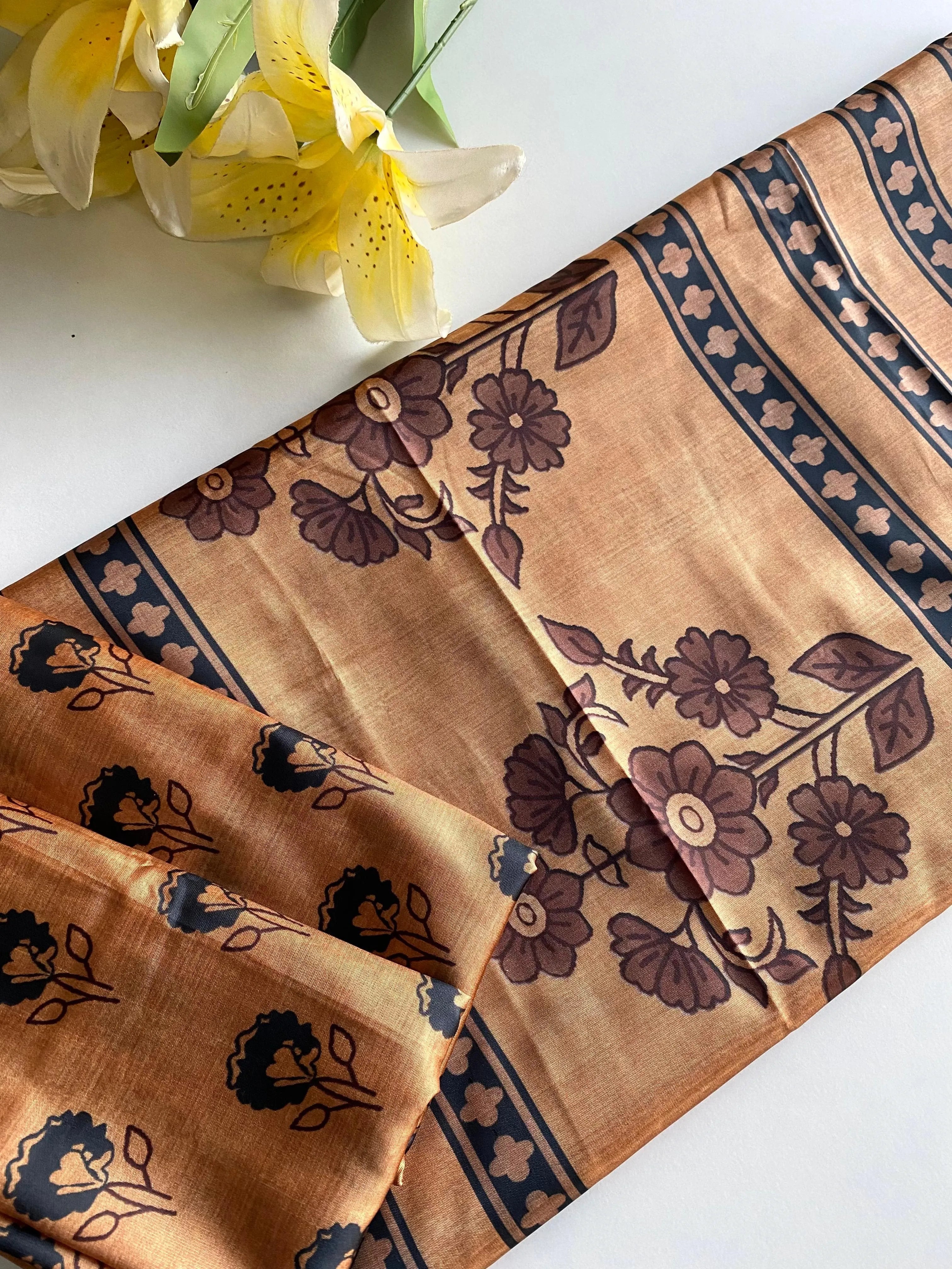 Dola Viscose Digital Printed Kalamkari Saree