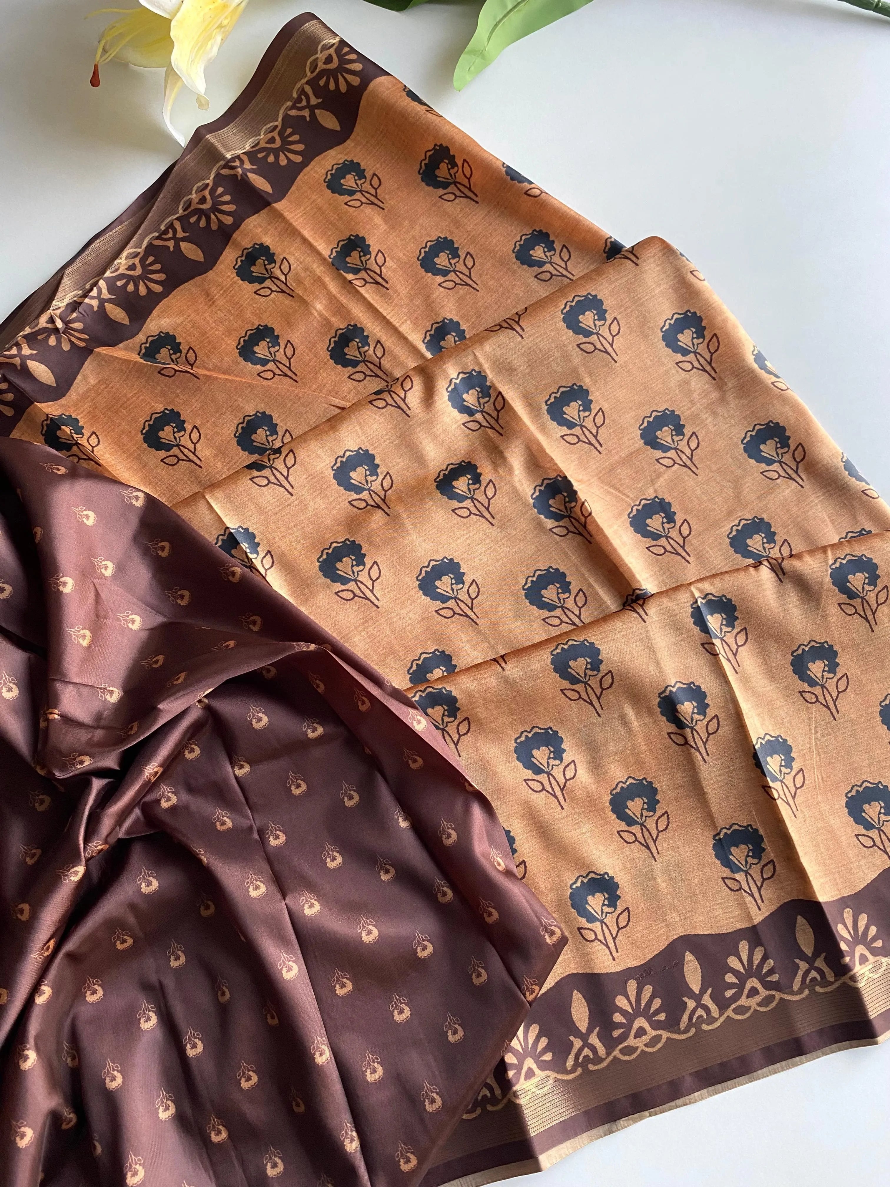 Dola Viscose Digital Printed Kalamkari Saree