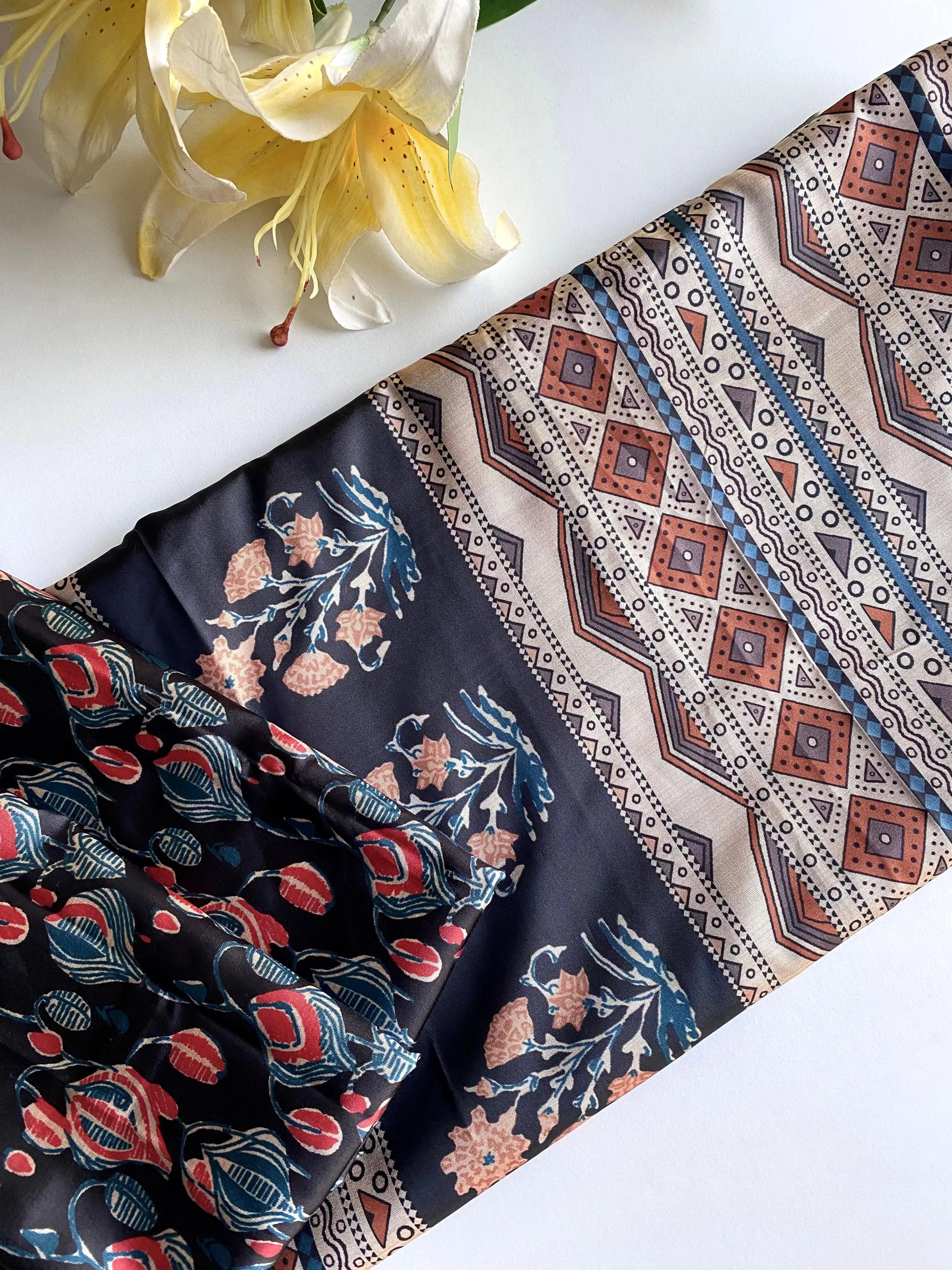 Dola Viscose Digital Printed Kalamkari Saree