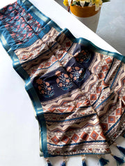 Dola Viscose Digital Printed Kalamkari Saree