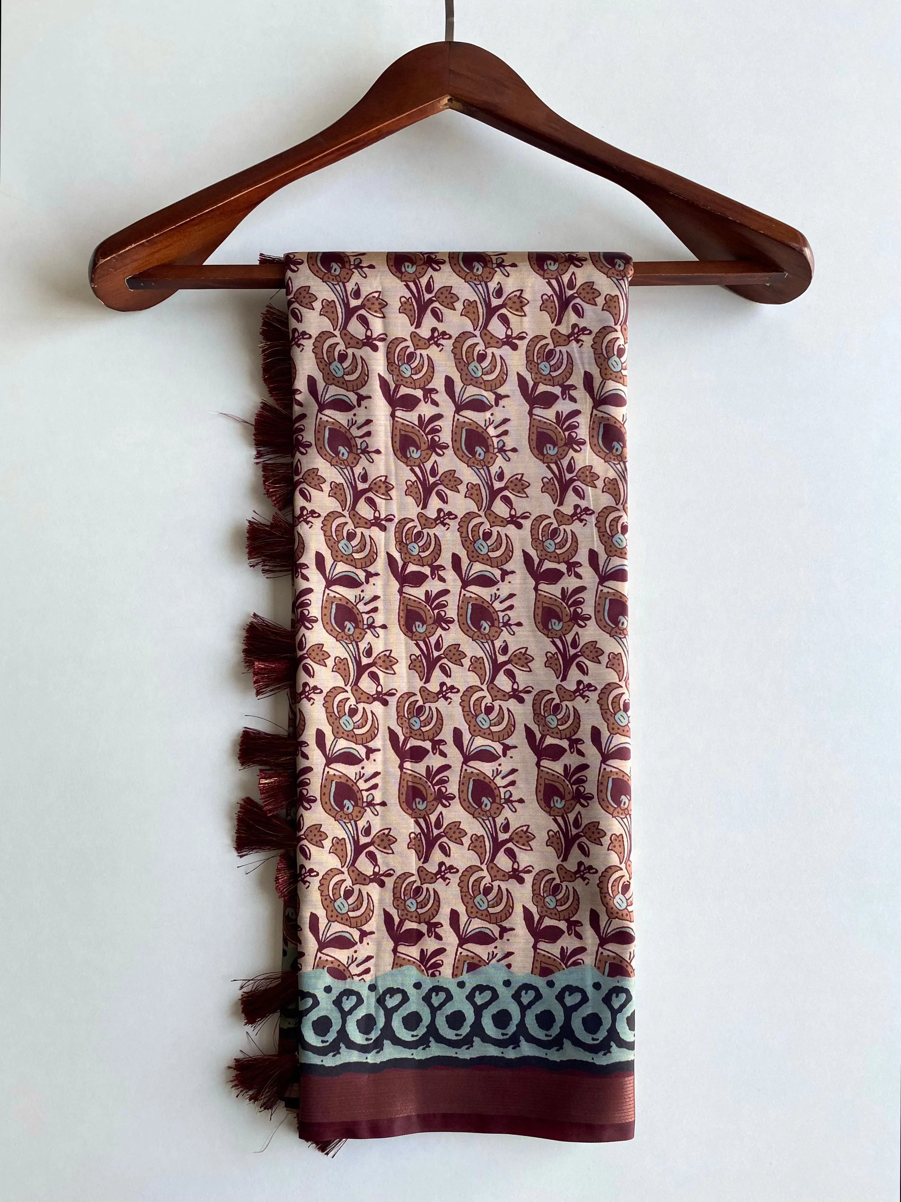 Dola Viscose Digital Printed Kalamkari Saree