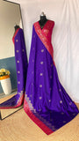 Dual Tone Designer Banarasi Soft Silk Saree