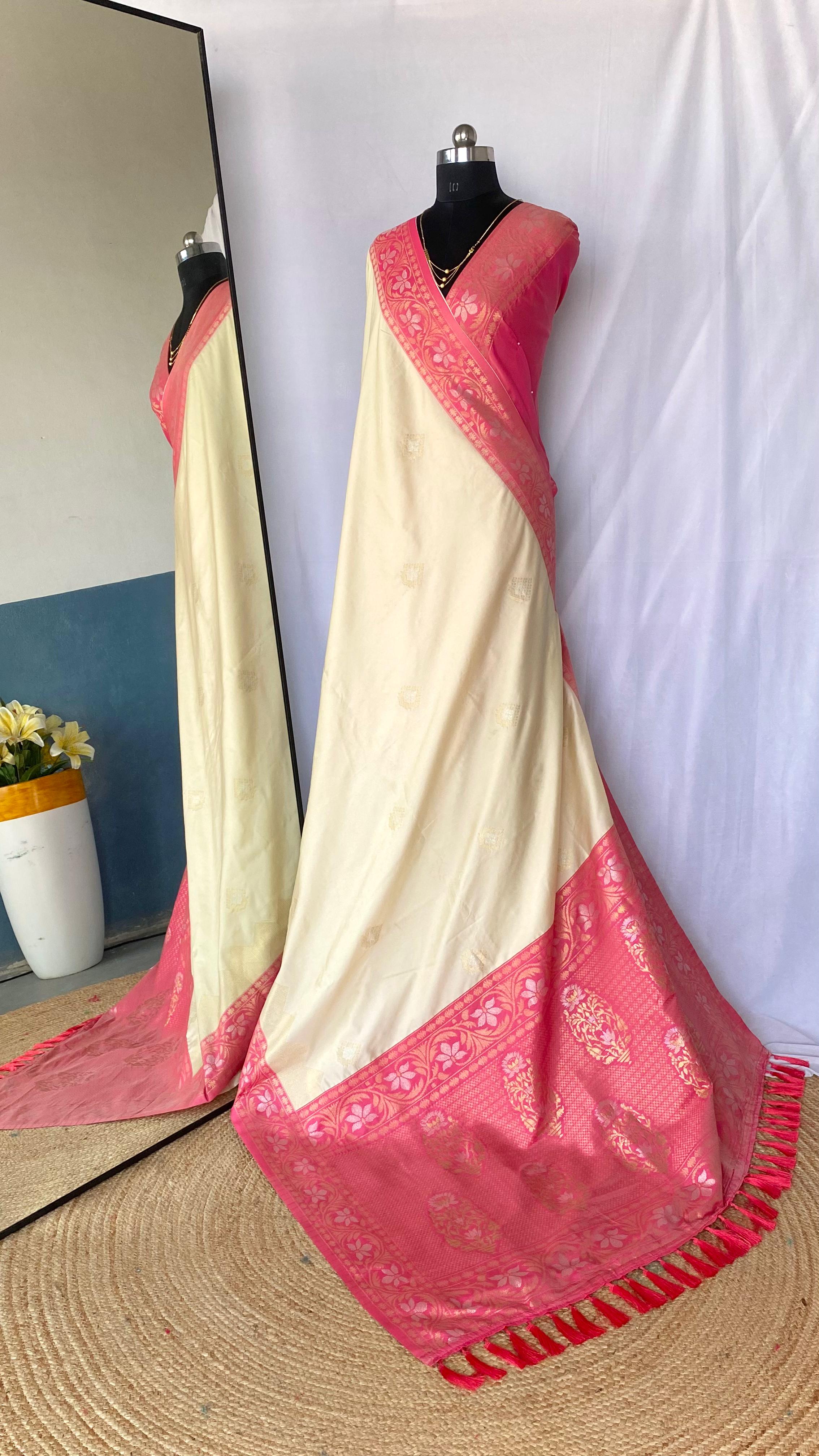 Dual Tone Designer Banarasi Soft Silk Saree