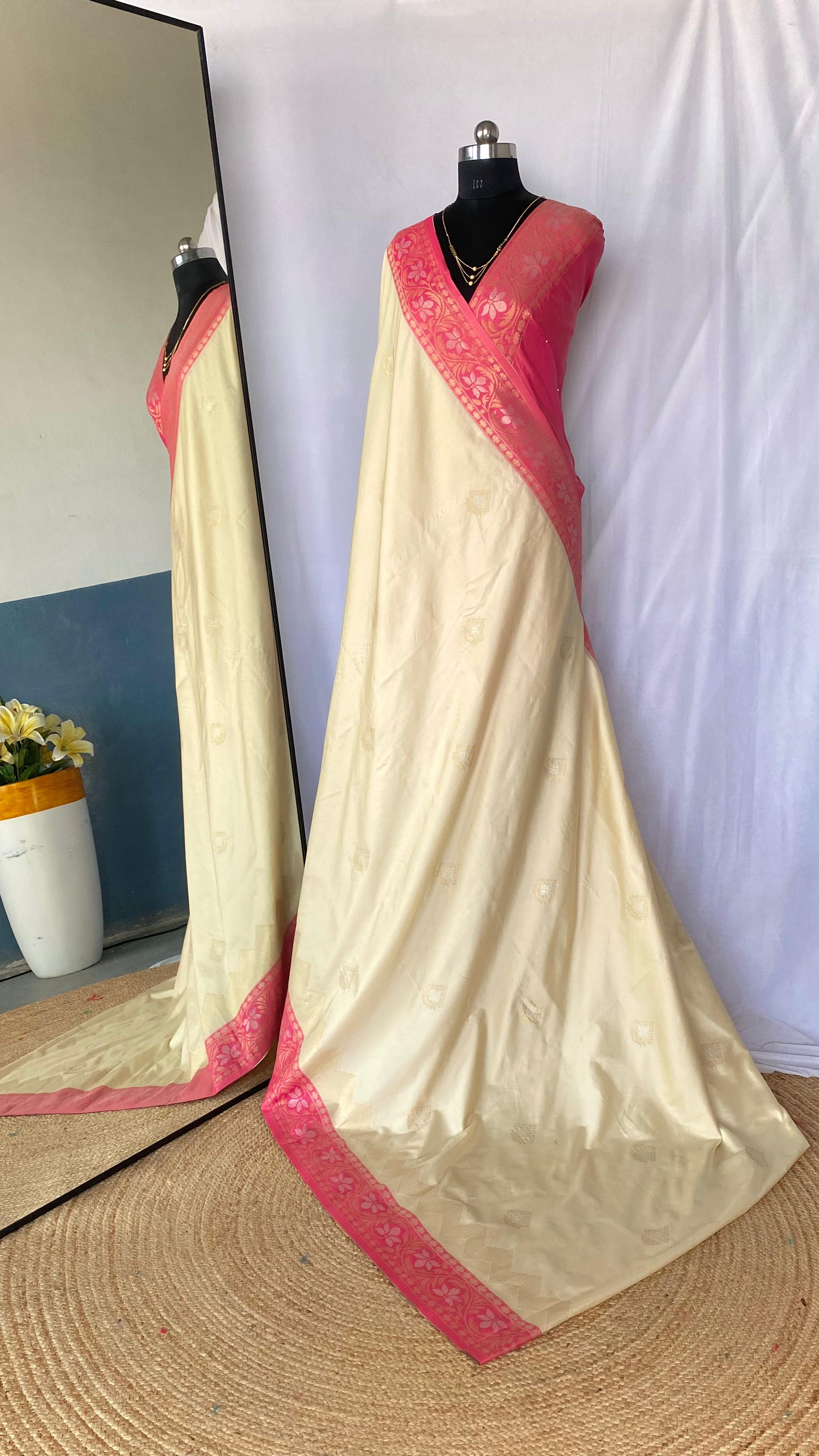Dual Tone Designer Banarasi Soft Silk Saree