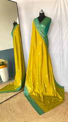 Dual Tone Designer Banarasi Soft Silk Saree