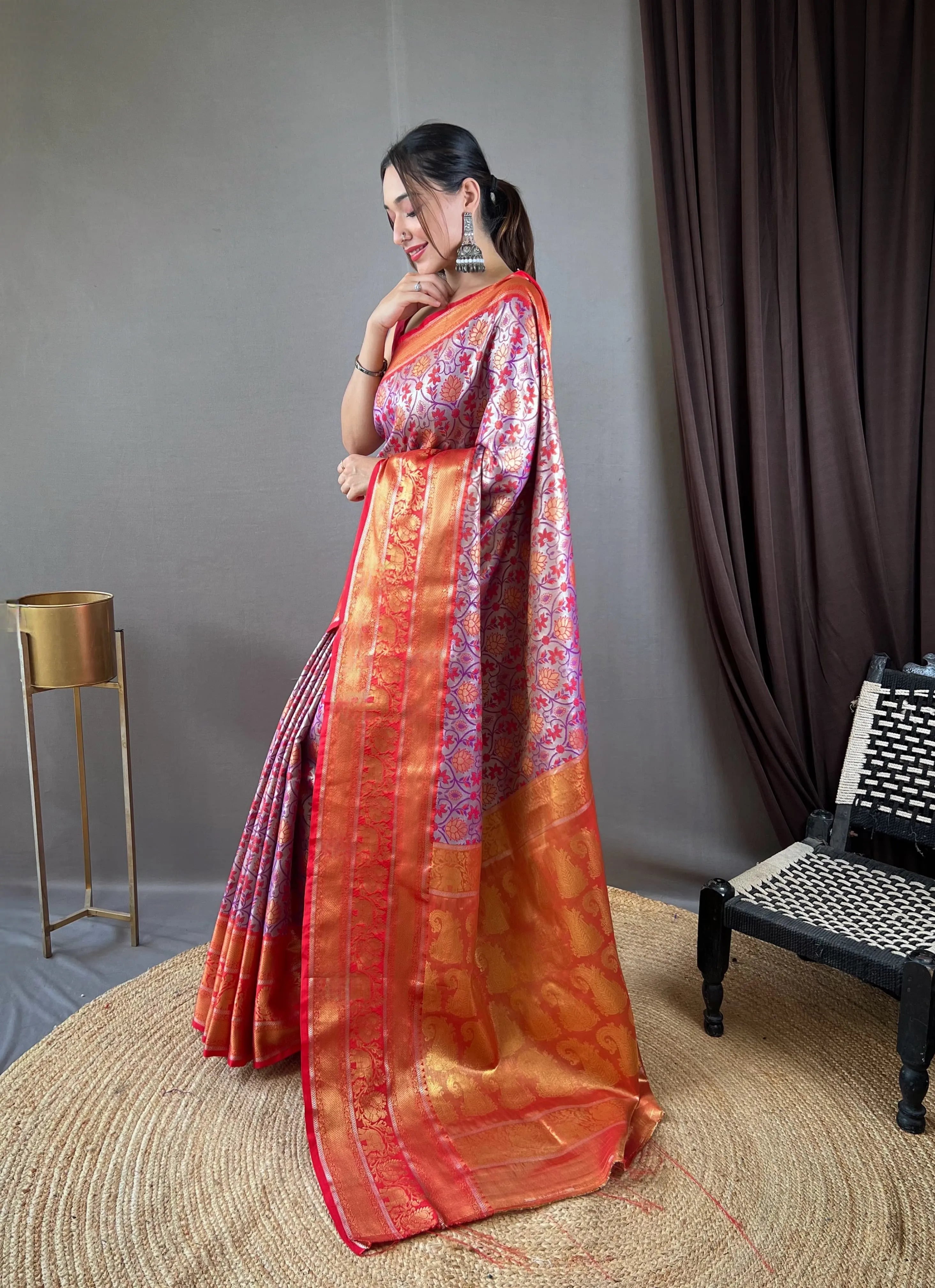 Kanjivaram Semi Silk Kanchi Style Saree