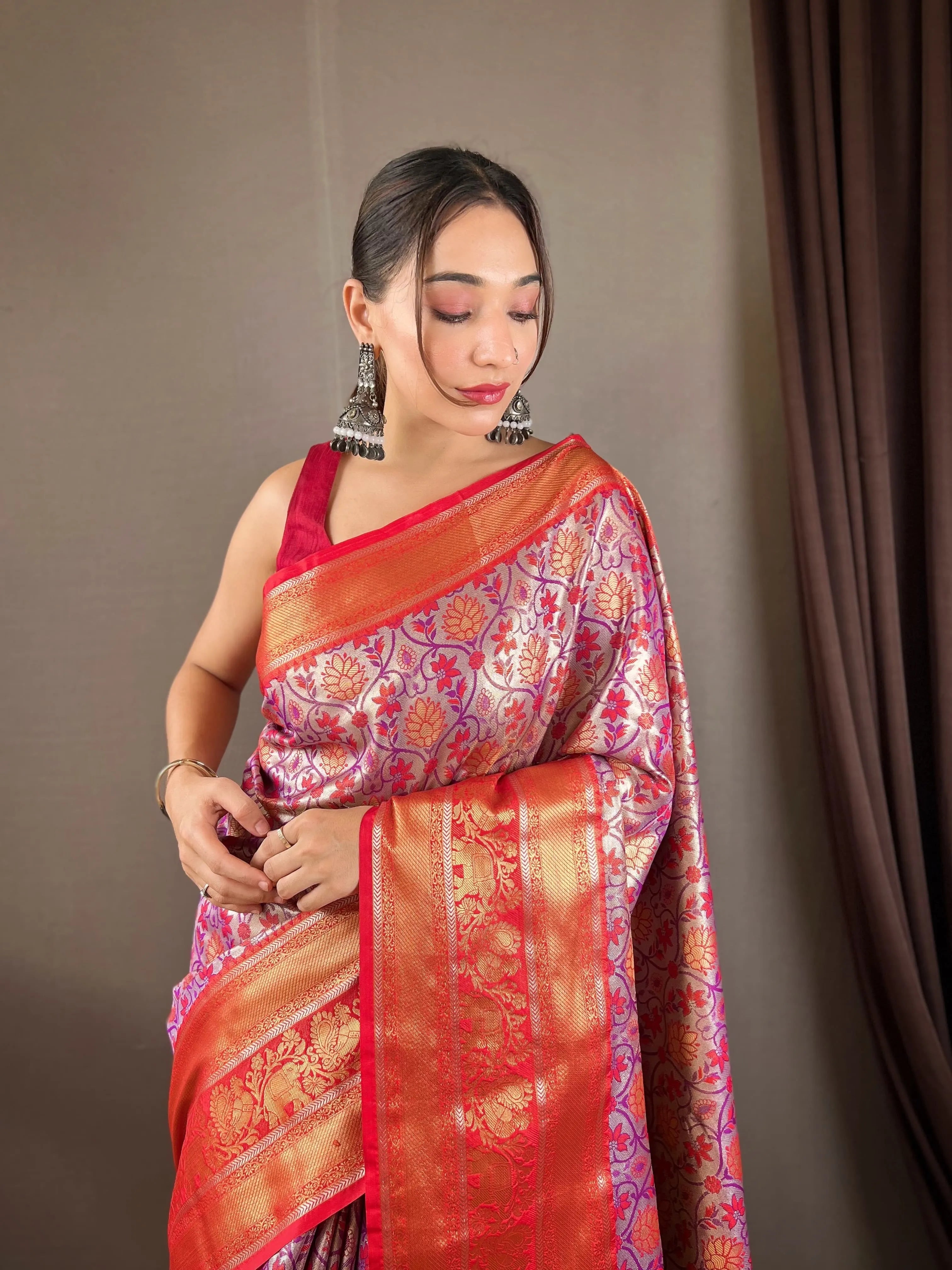 Kanjivaram Semi Silk Kanchi Style Saree