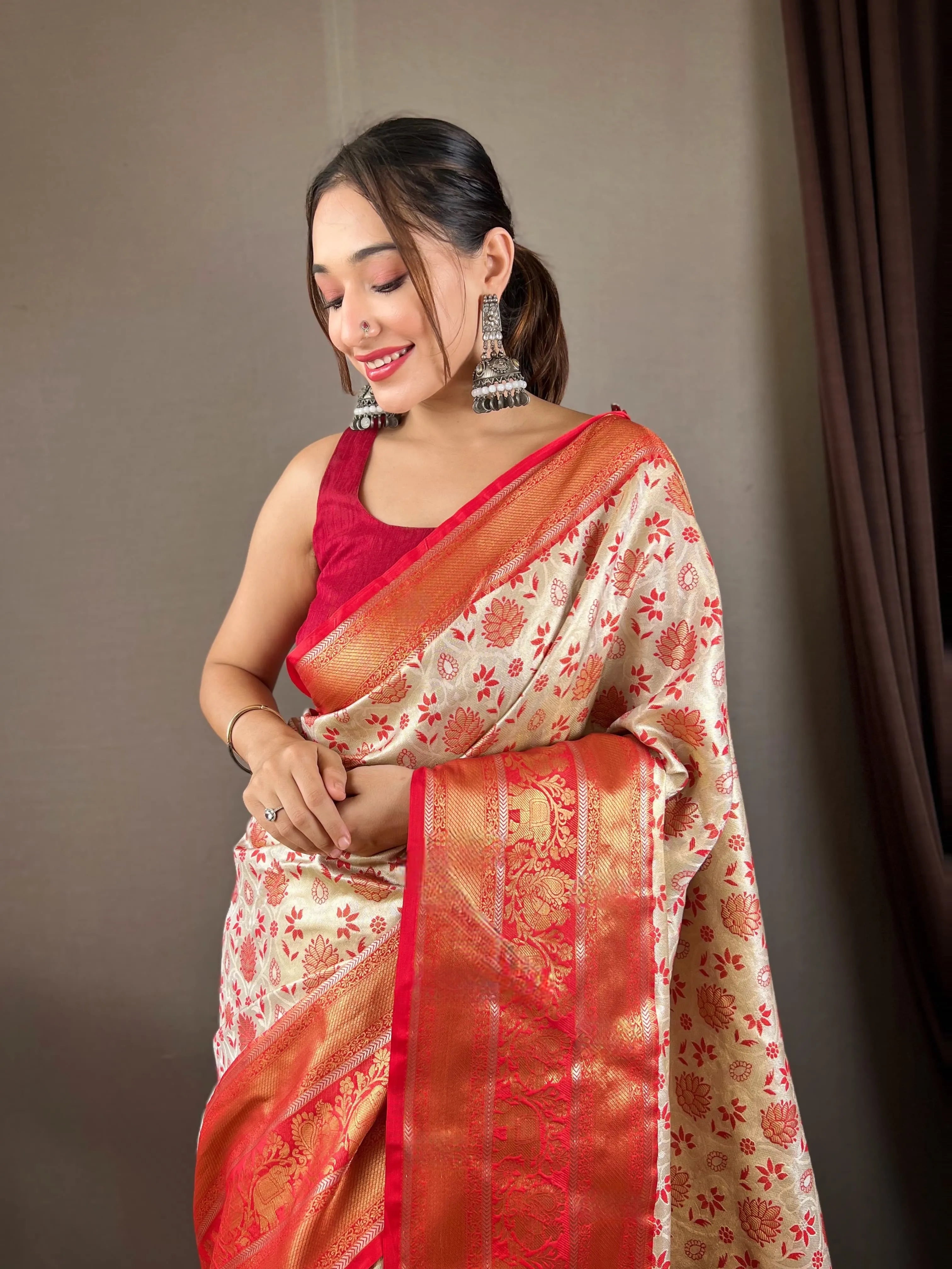 Kanjivaram Semi Silk Kanchi Style Saree