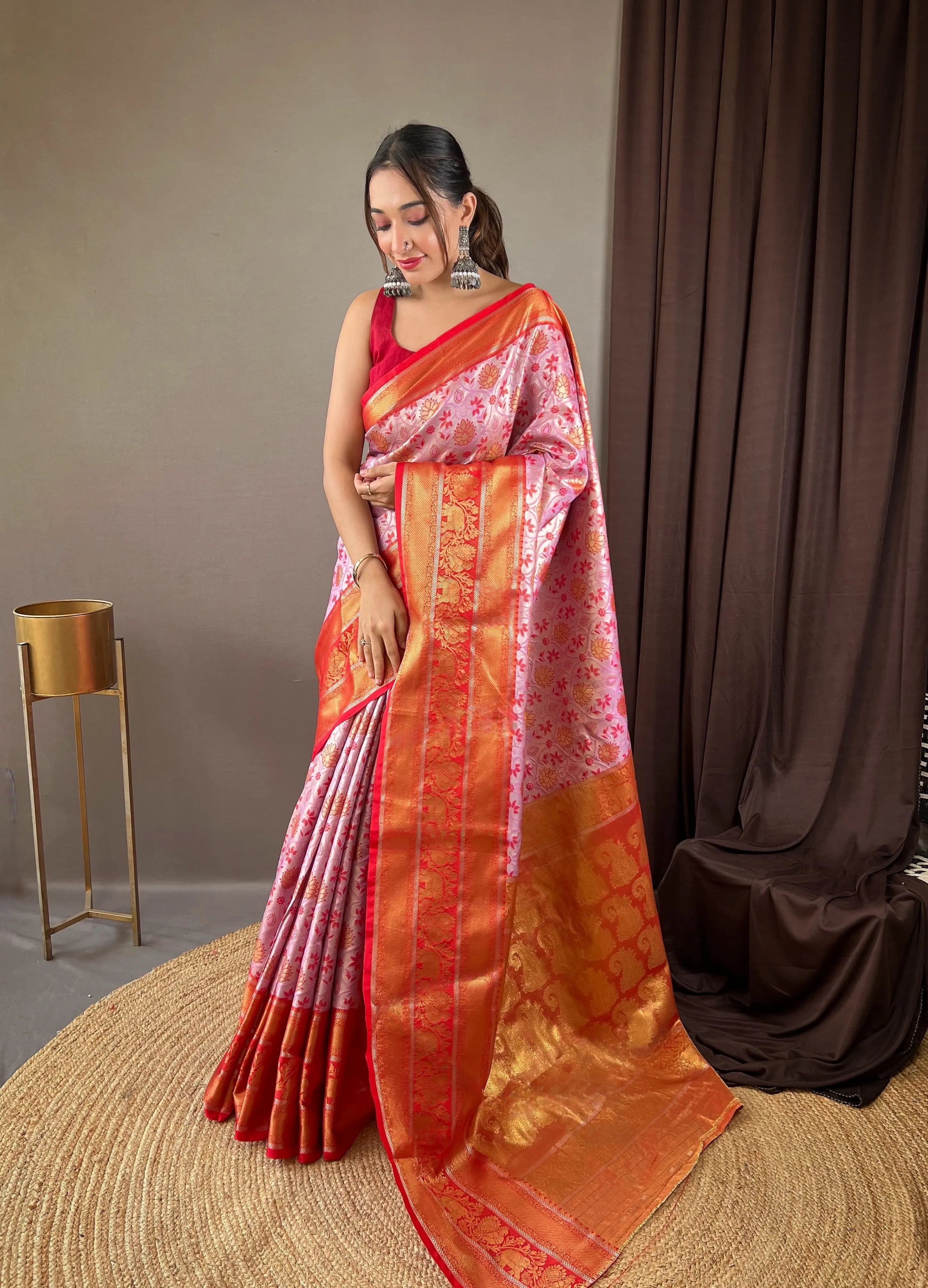 Kanjivaram Semi Silk Kanchi Style Saree