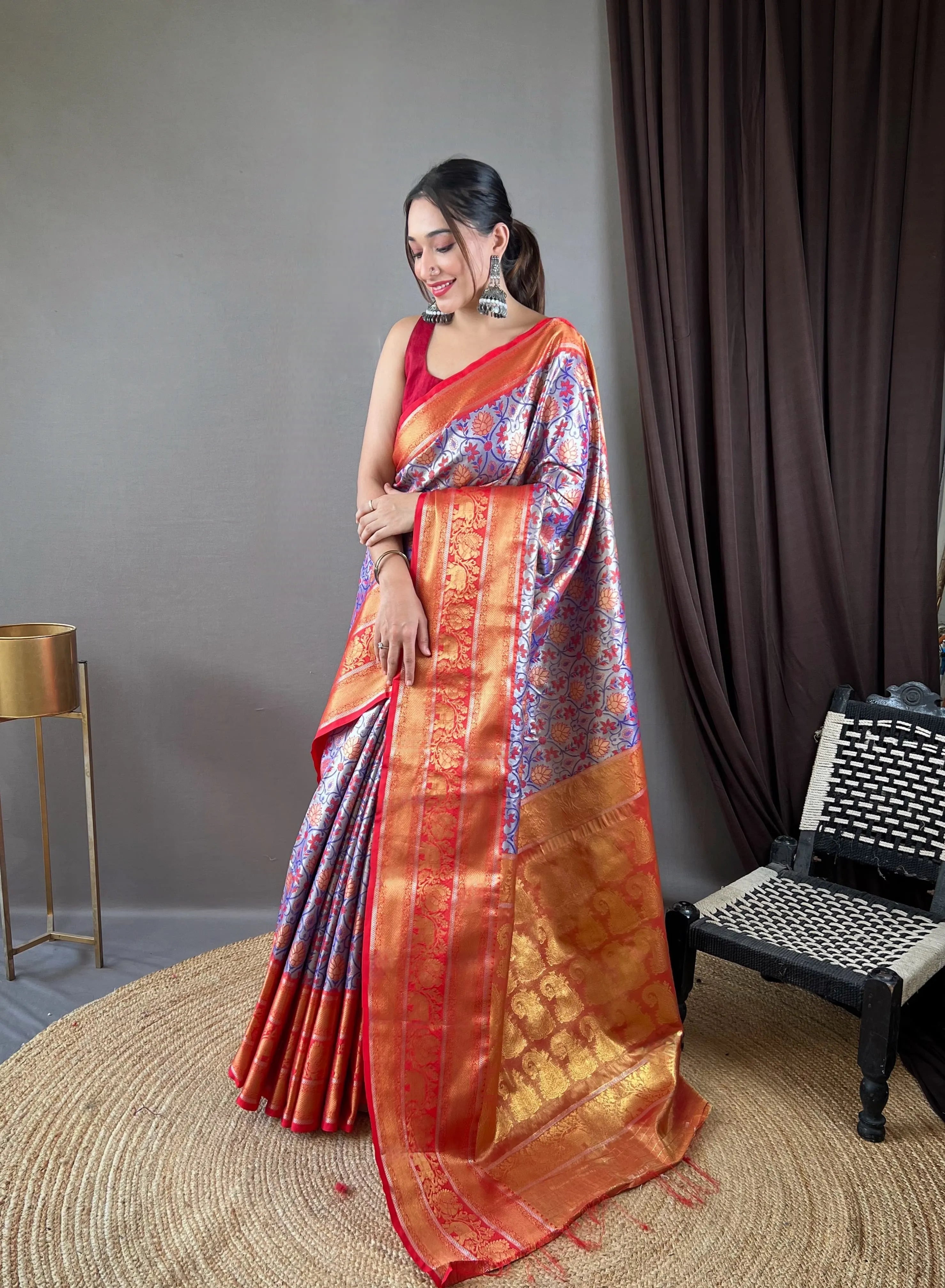Kanjivaram Semi Silk Kanchi Style Saree