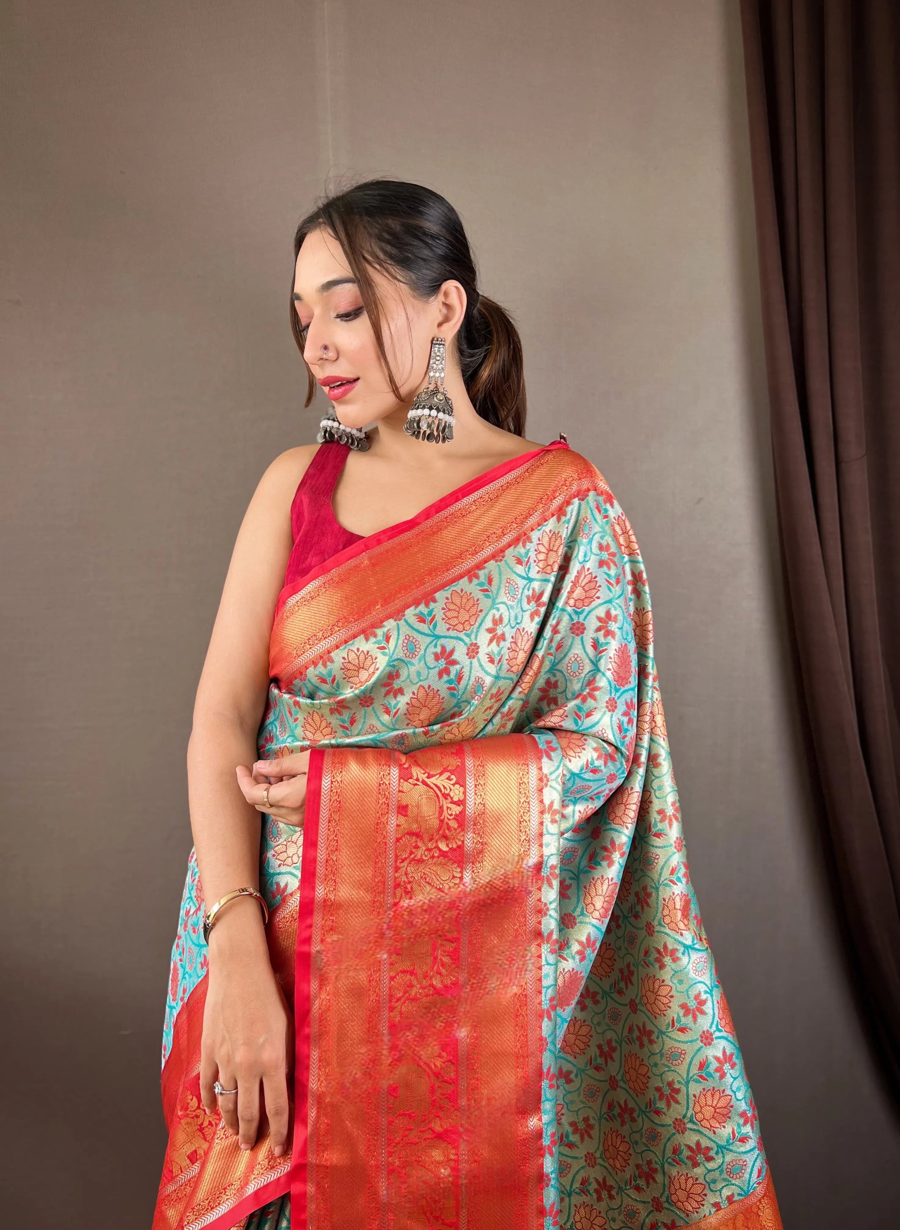 Kanjivaram Semi Silk Kanchi Style Saree
