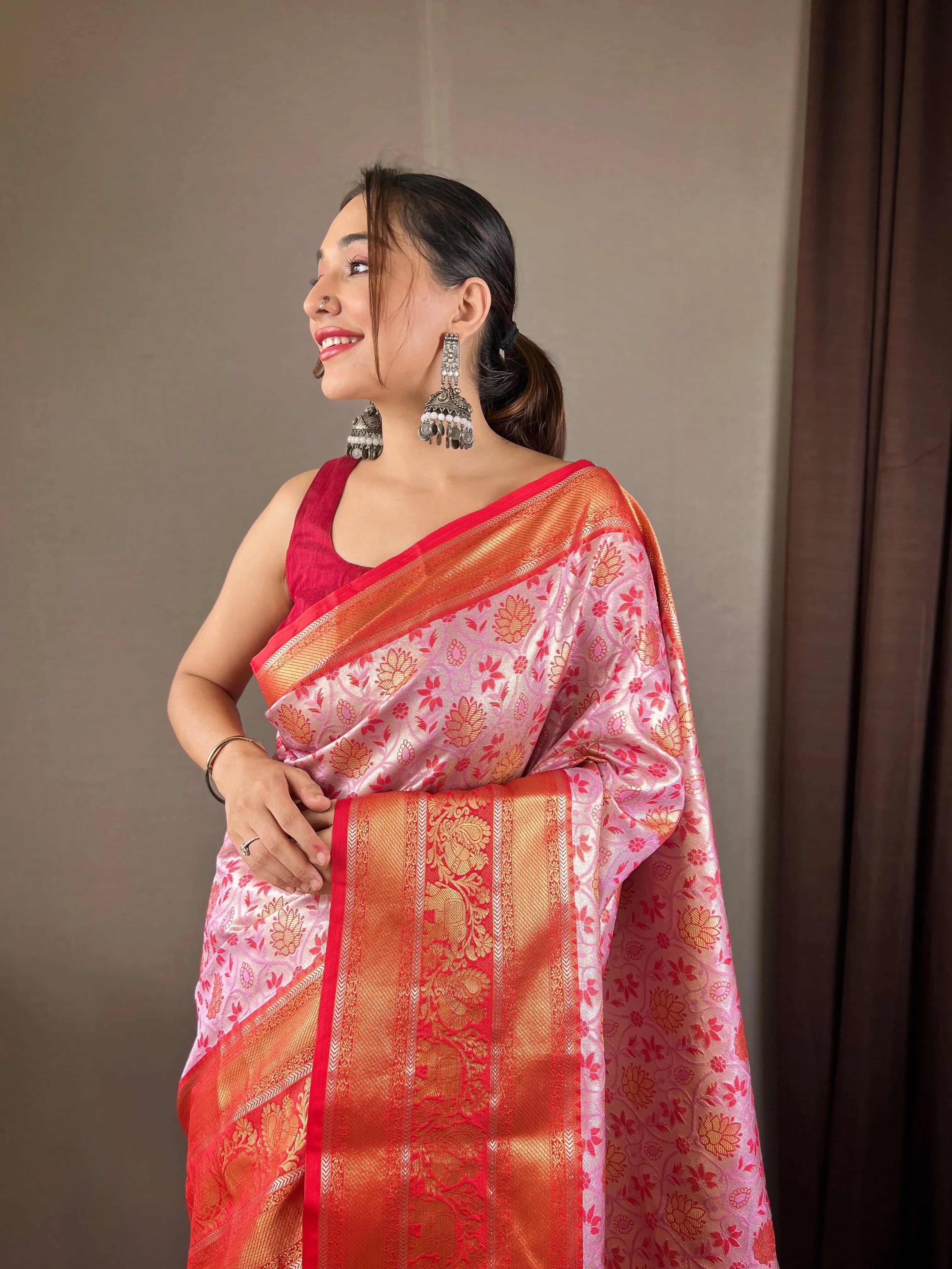 Kanjivaram Semi Silk Kanchi Style Saree