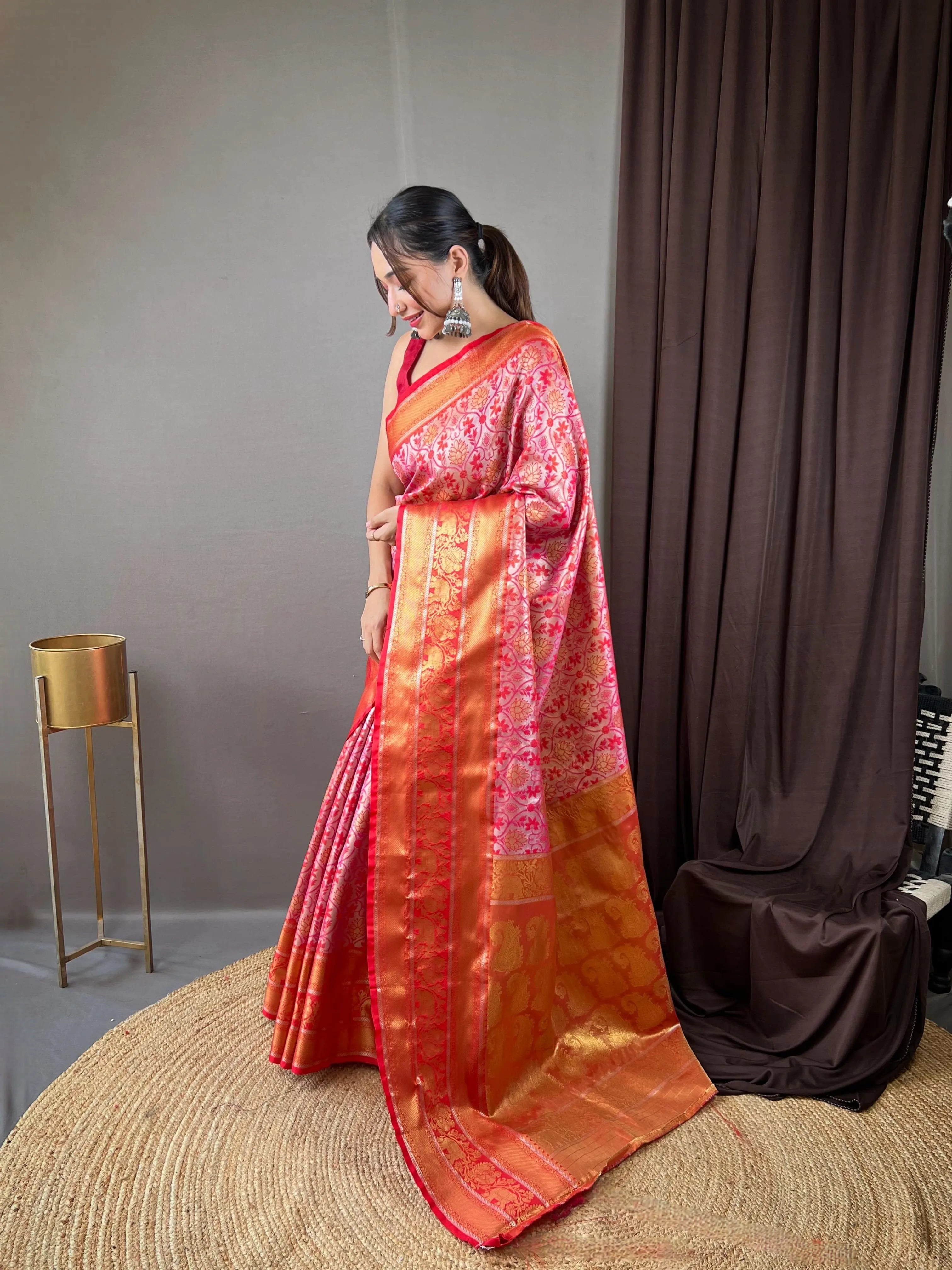 Kanjivaram Semi Silk Kanchi Style Saree