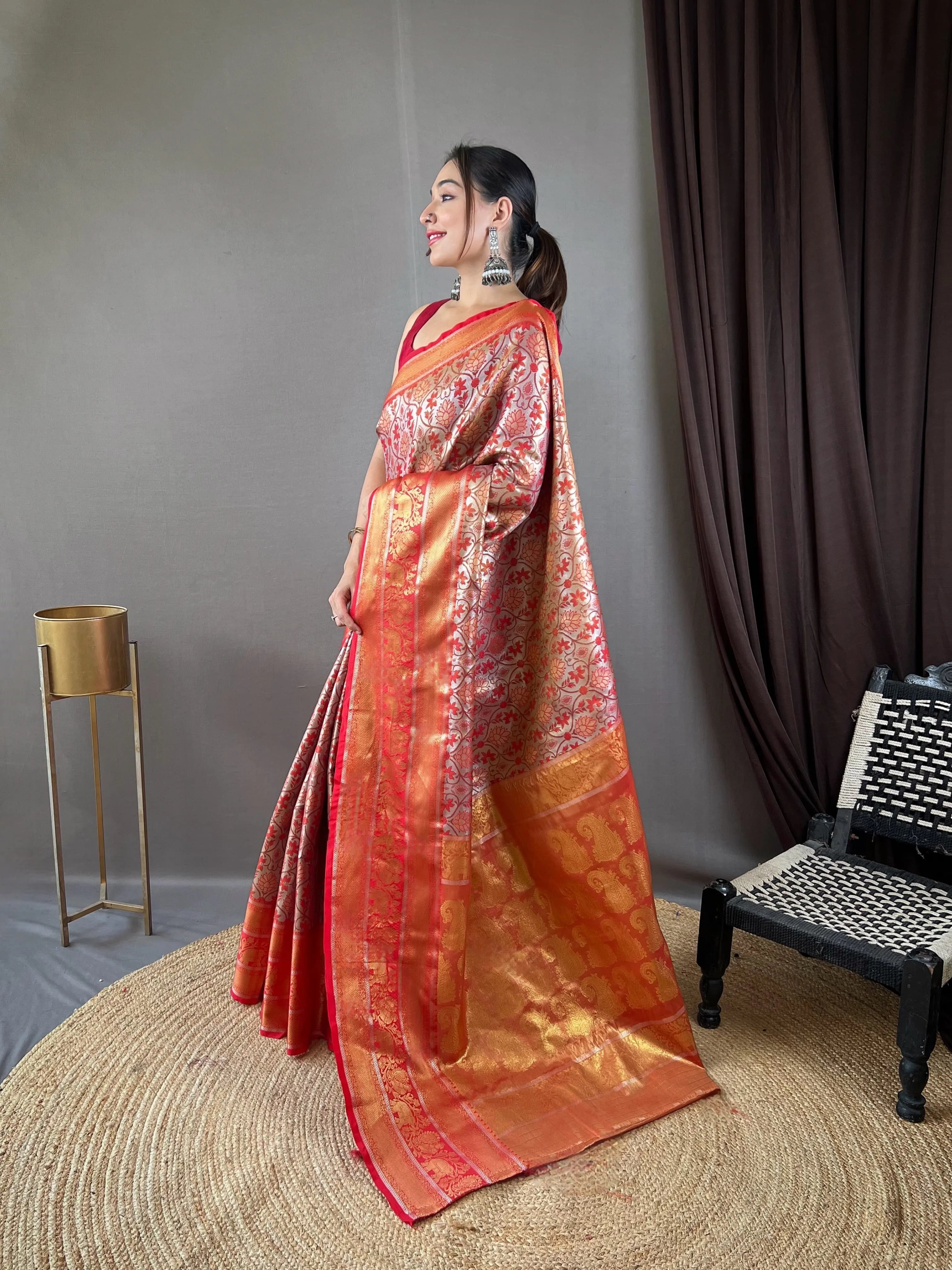 Kanjivaram Semi Silk Kanchi Style Saree