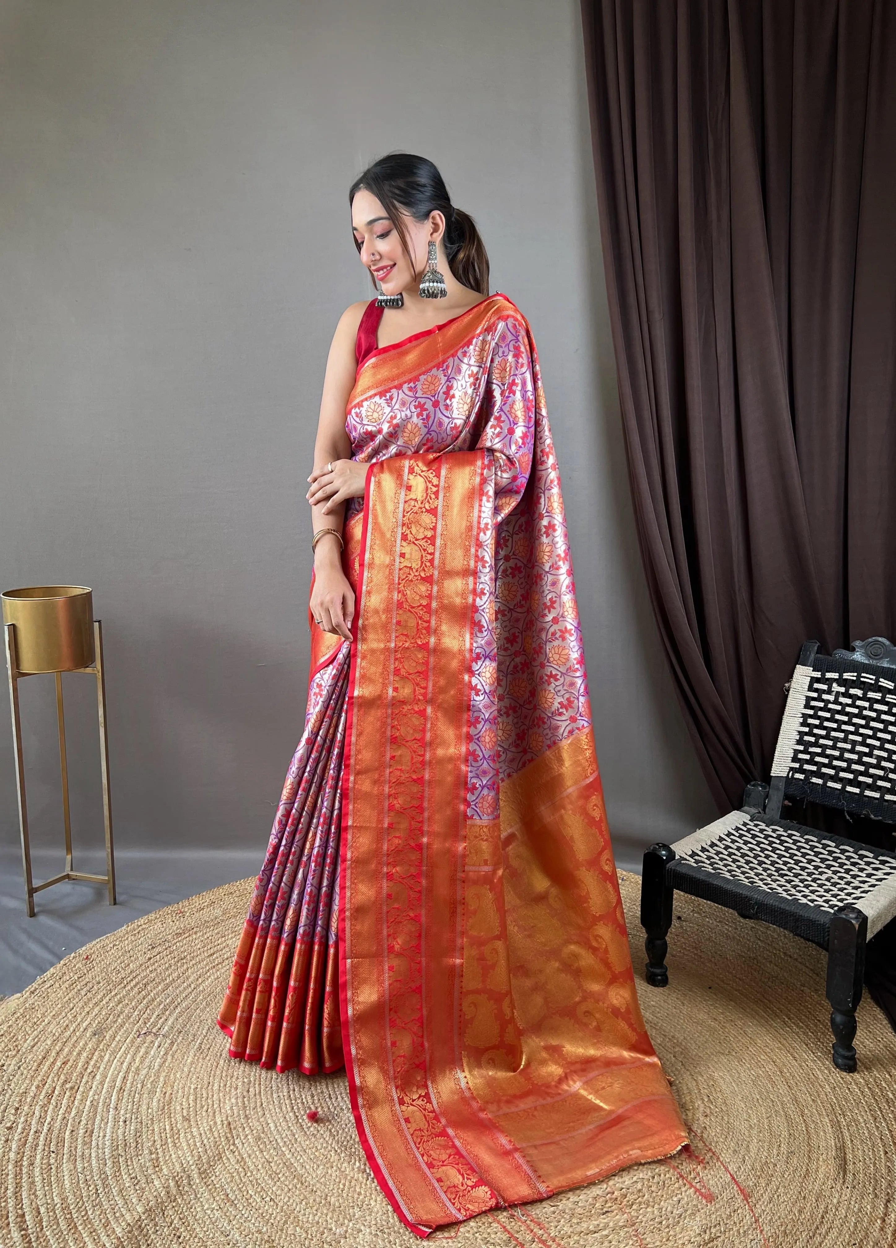 Kanjivaram Semi Silk Kanchi Style Saree