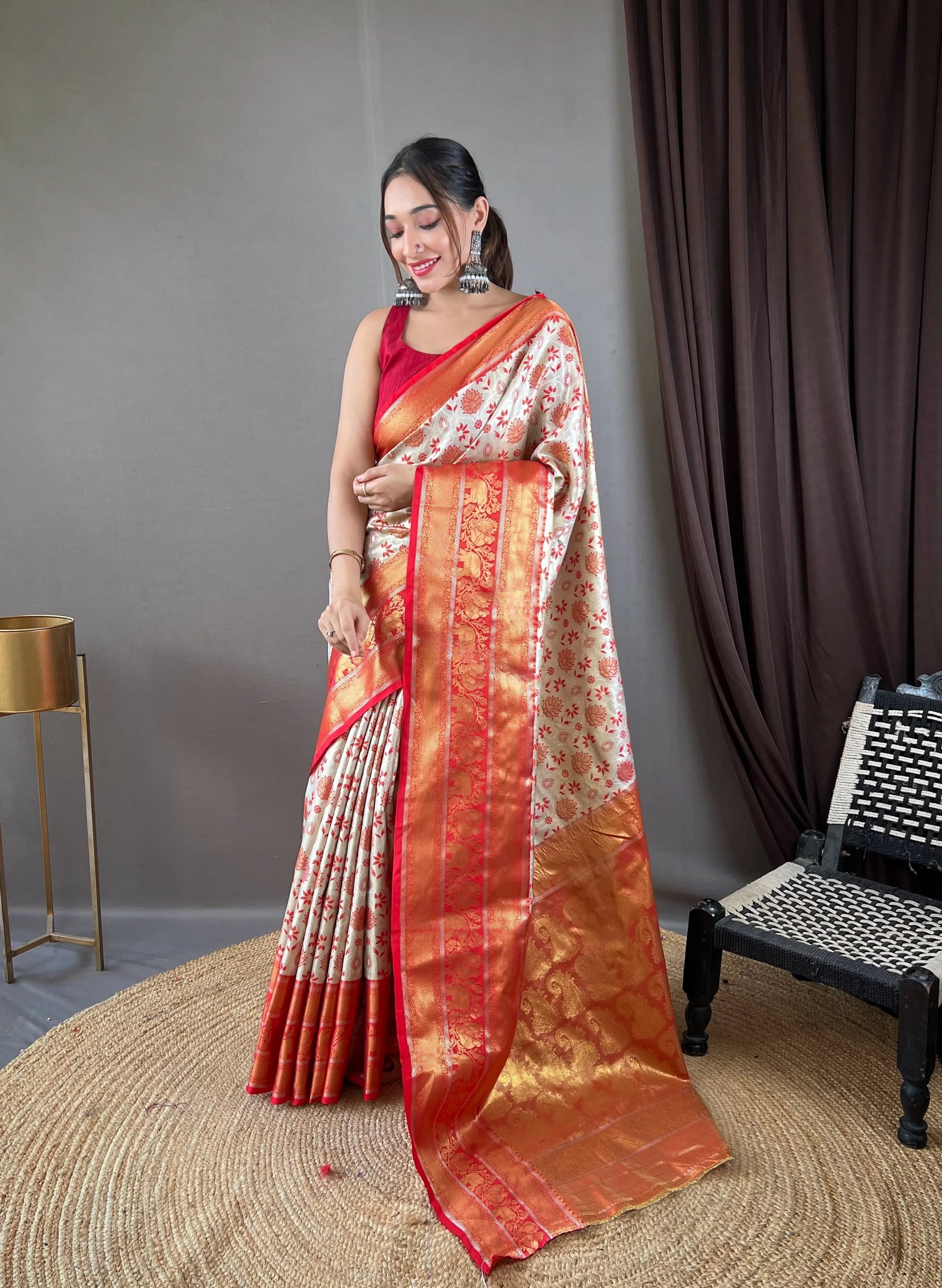 Kanjivaram Semi Silk Kanchi Style Saree