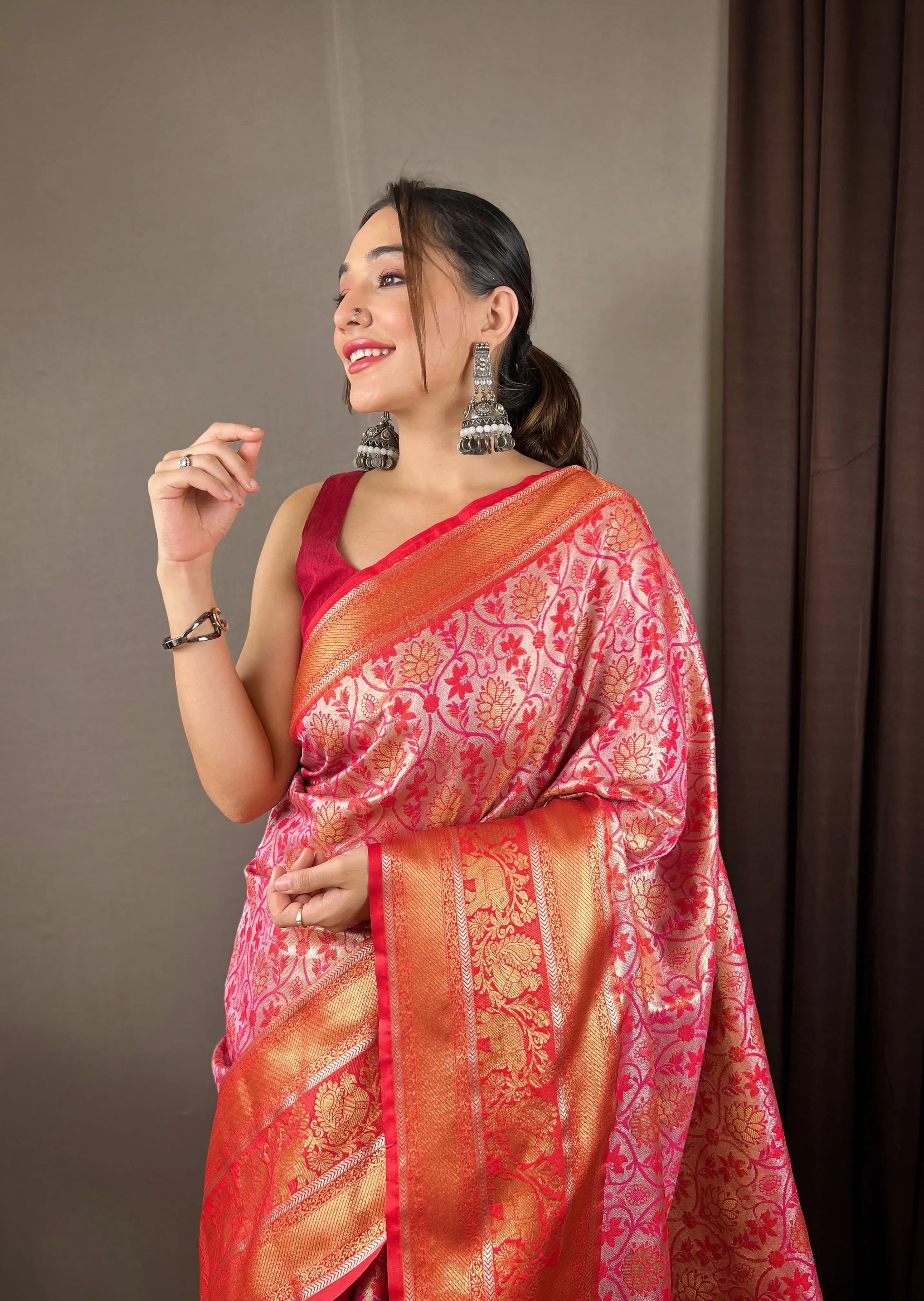Kanjivaram Semi Silk Kanchi Style Saree