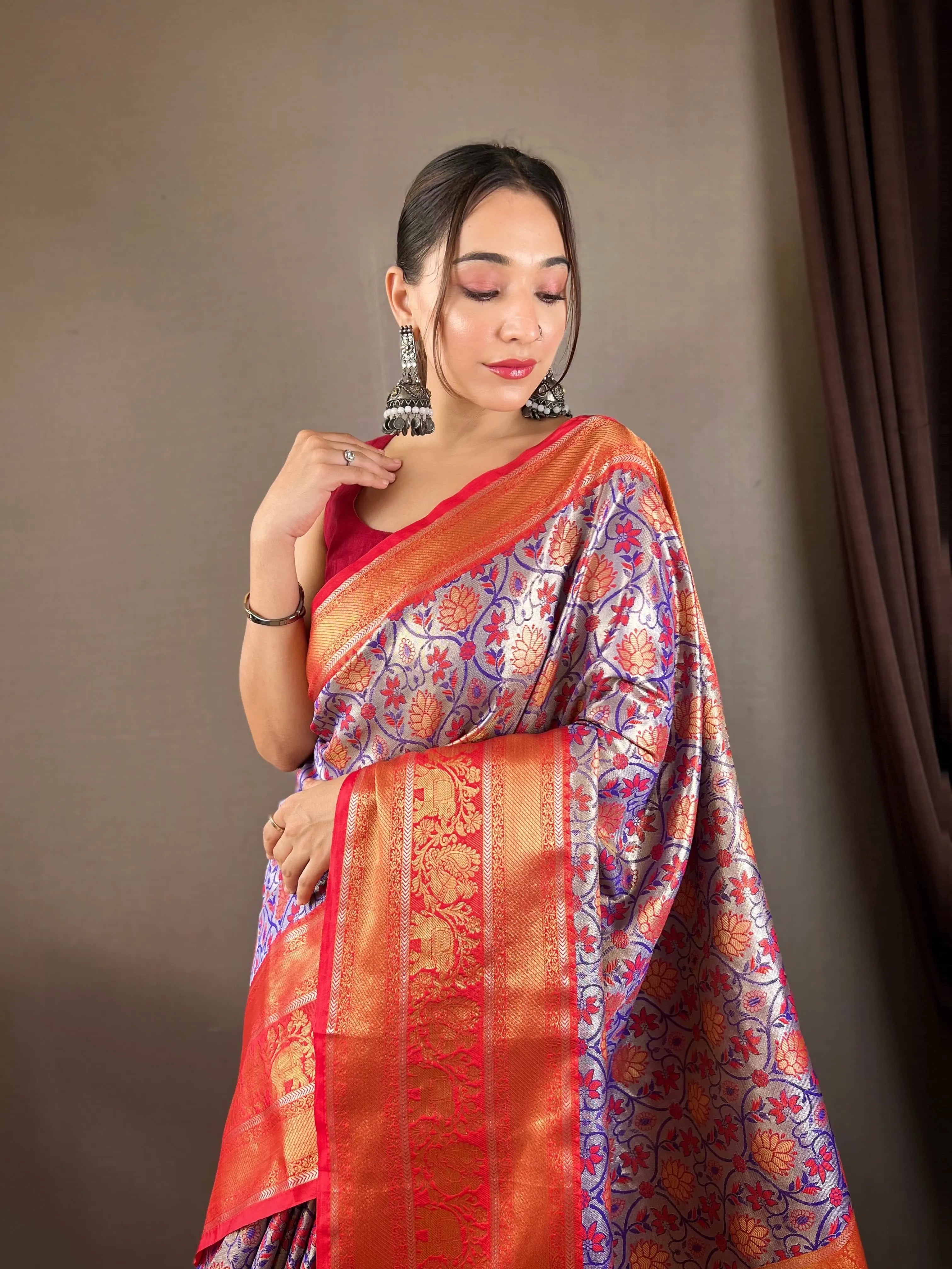 Kanjivaram Semi Silk Kanchi Style Saree
