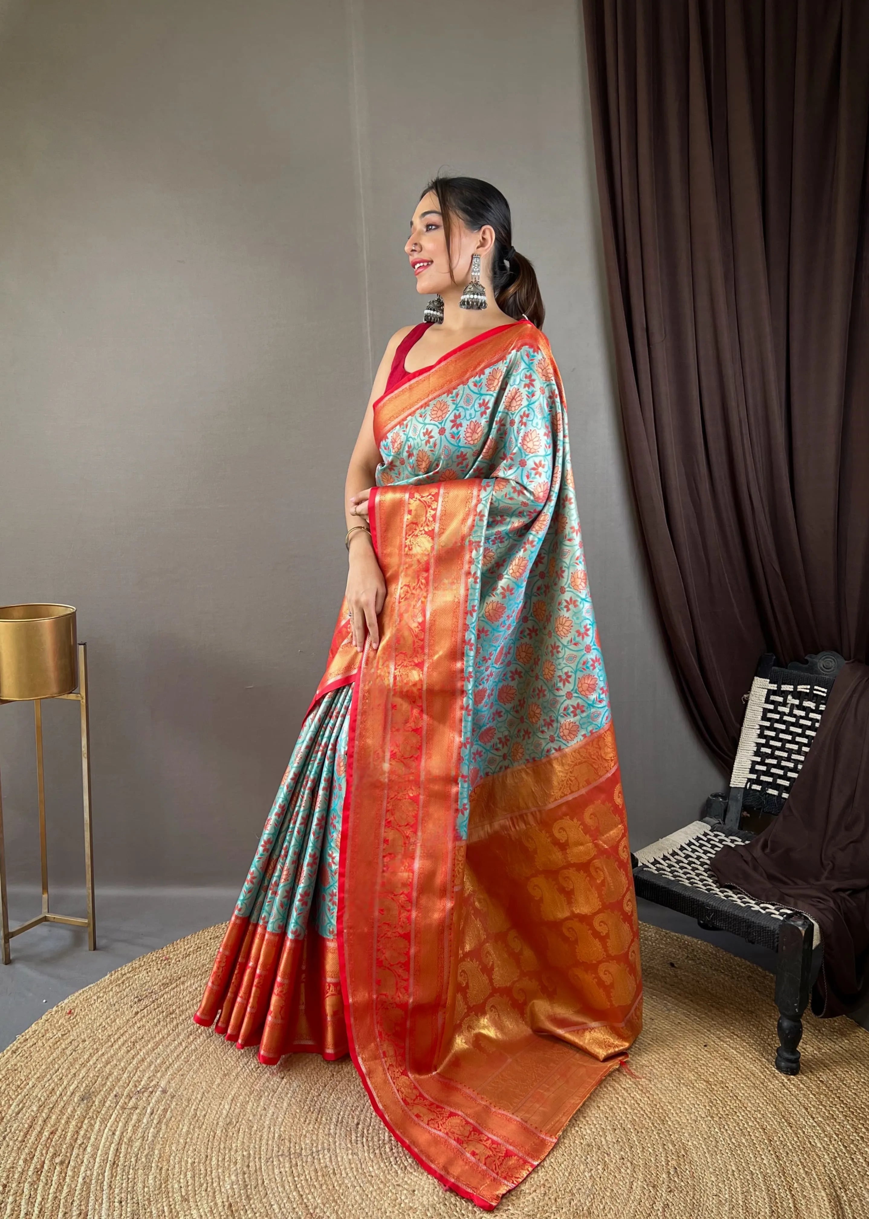 Kanjivaram Semi Silk Kanchi Style Saree