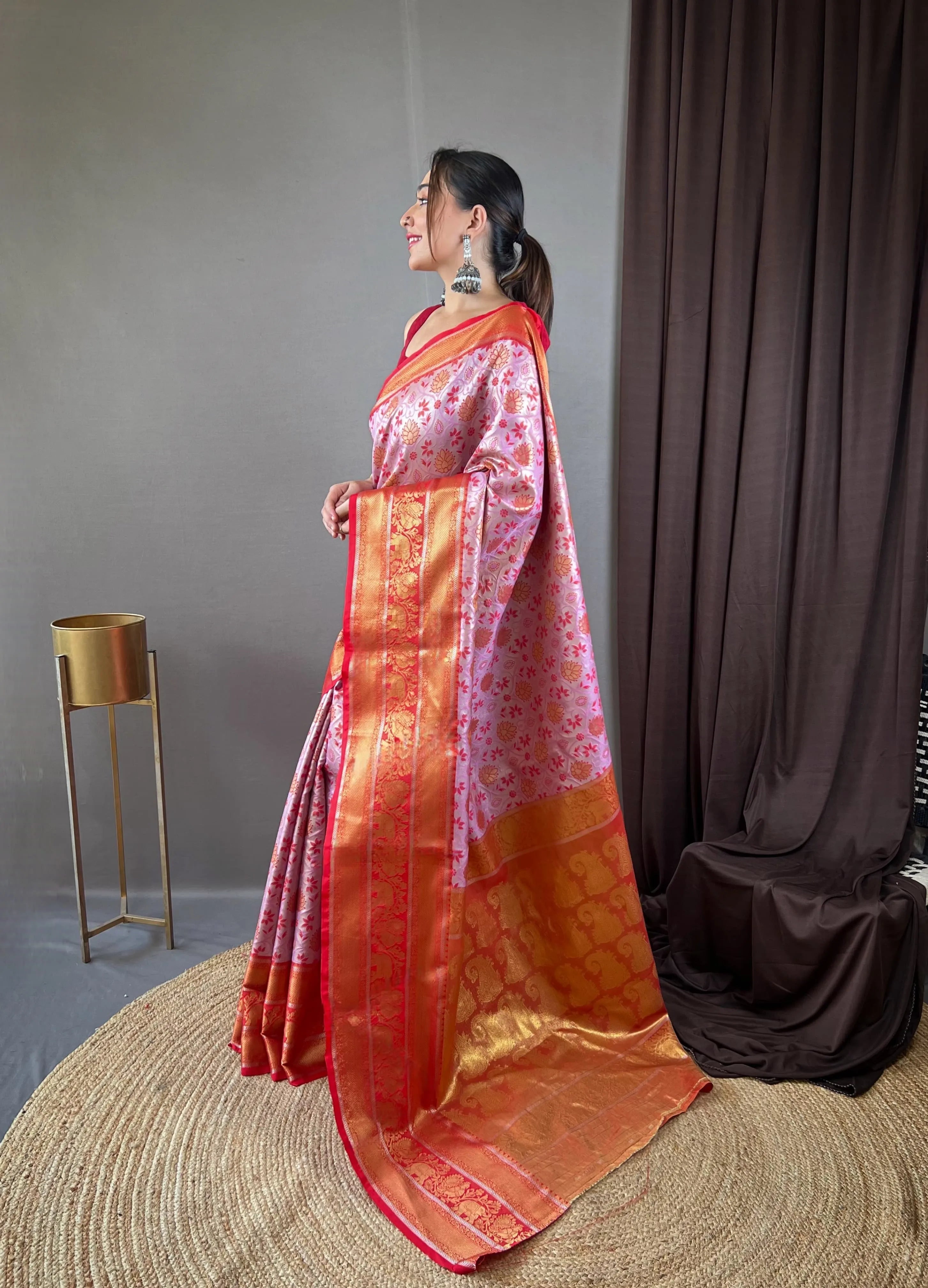 Kanjivaram Semi Silk Kanchi Style Saree