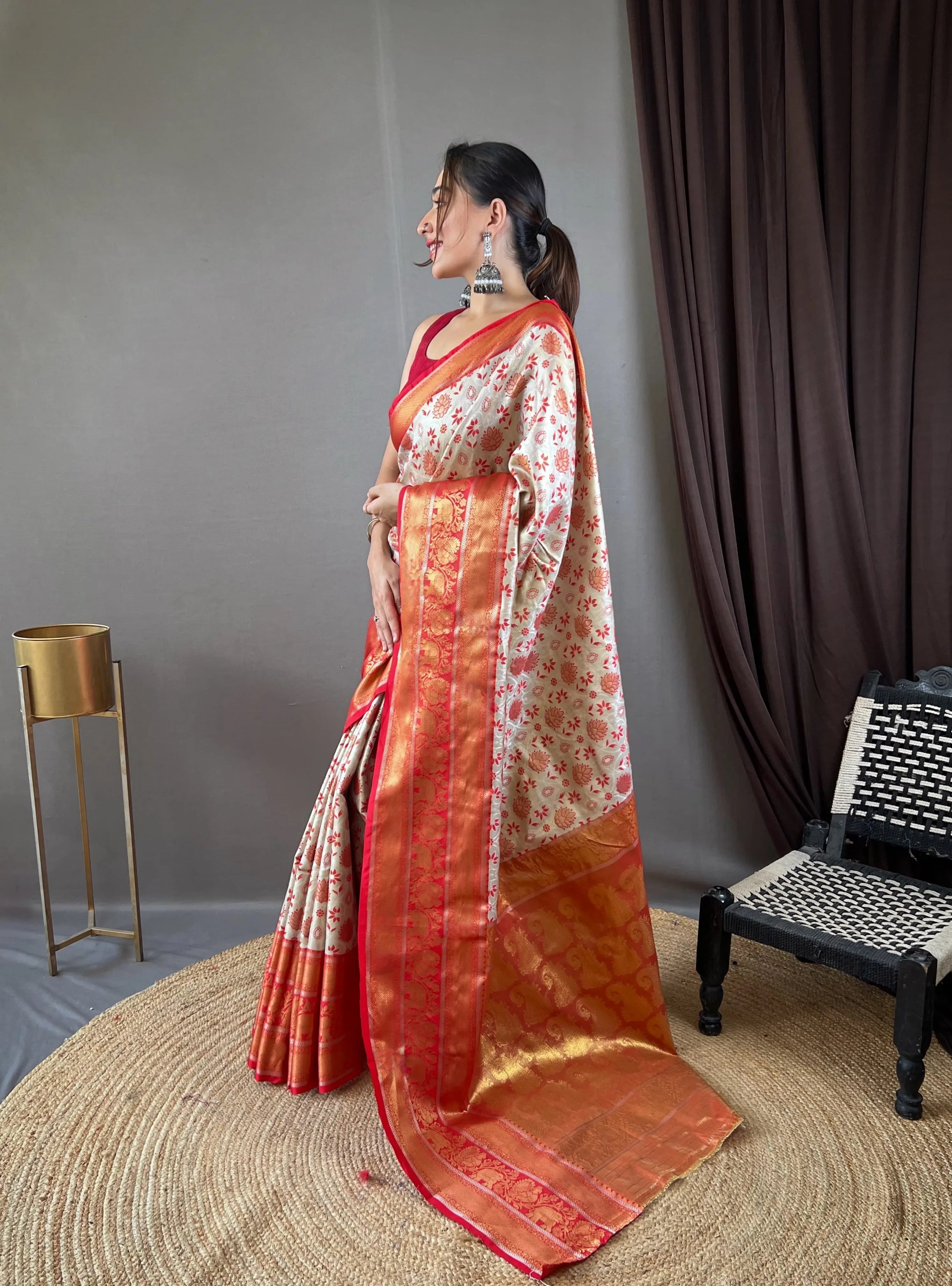 Kanjivaram Semi Silk Kanchi Style Saree