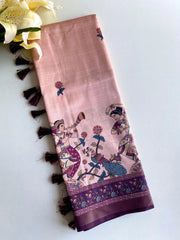 Dola Viscose Digital Printed Kalamkari Saree