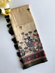 Dola Viscose Digital Printed Kalamkari Saree