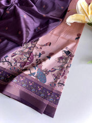 Dola Viscose Digital Printed Kalamkari Saree