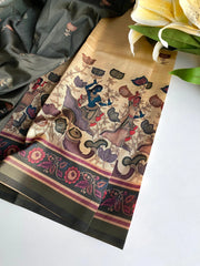 Dola Viscose Digital Printed Kalamkari Saree