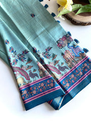 Dola Viscose Digital Printed Kalamkari Saree
