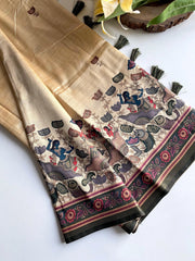 Dola Viscose Digital Printed Kalamkari Saree