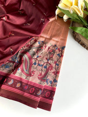 Dola Viscose Digital Printed Kalamkari Saree