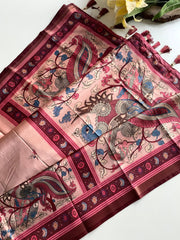 Dola Viscose Digital Printed Kalamkari Saree