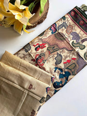 Dola Viscose Digital Printed Kalamkari Saree