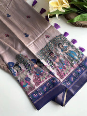 Dola Viscose Digital Printed Kalamkari Saree