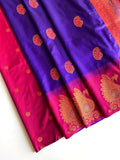 Dual Tone Unique Peacock Border Soft Silk Saree