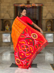 Ikkat Soft Silk Patola Guranted Fabric Saree