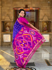 Ikkat Soft Silk Patola Guranted Fabric Saree