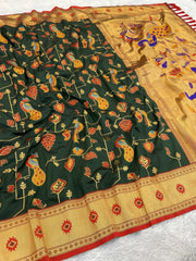 Peacock Jaal Soft Silk Paithani