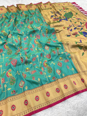 Peacock Jaal Soft Silk Paithani