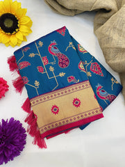 Peacock Jaal Soft Silk Paithani