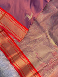 Deer Motif Concept Border Soft Silk Saree