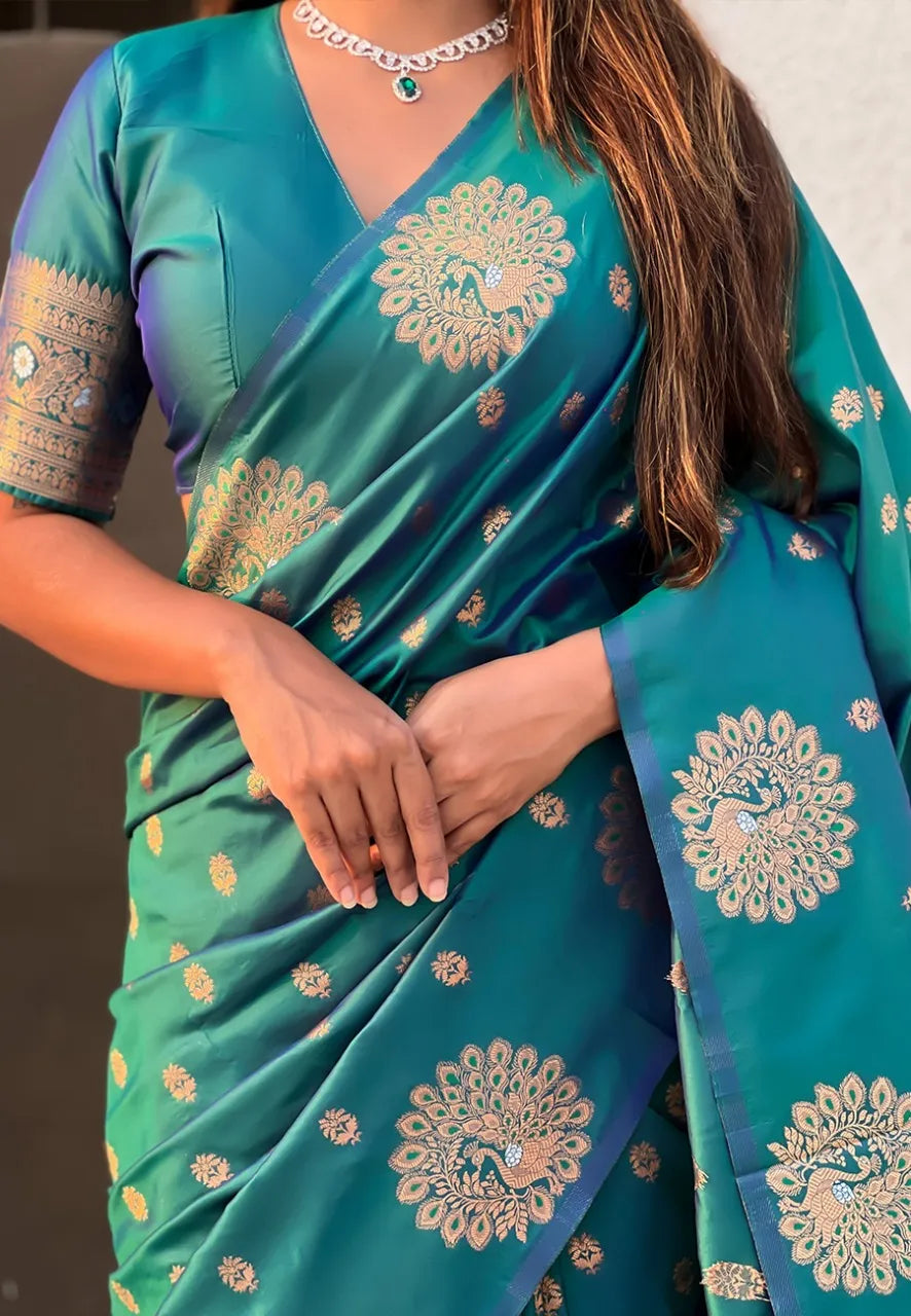 Soft Moonga Silk Banarasi Zari Woven Saree