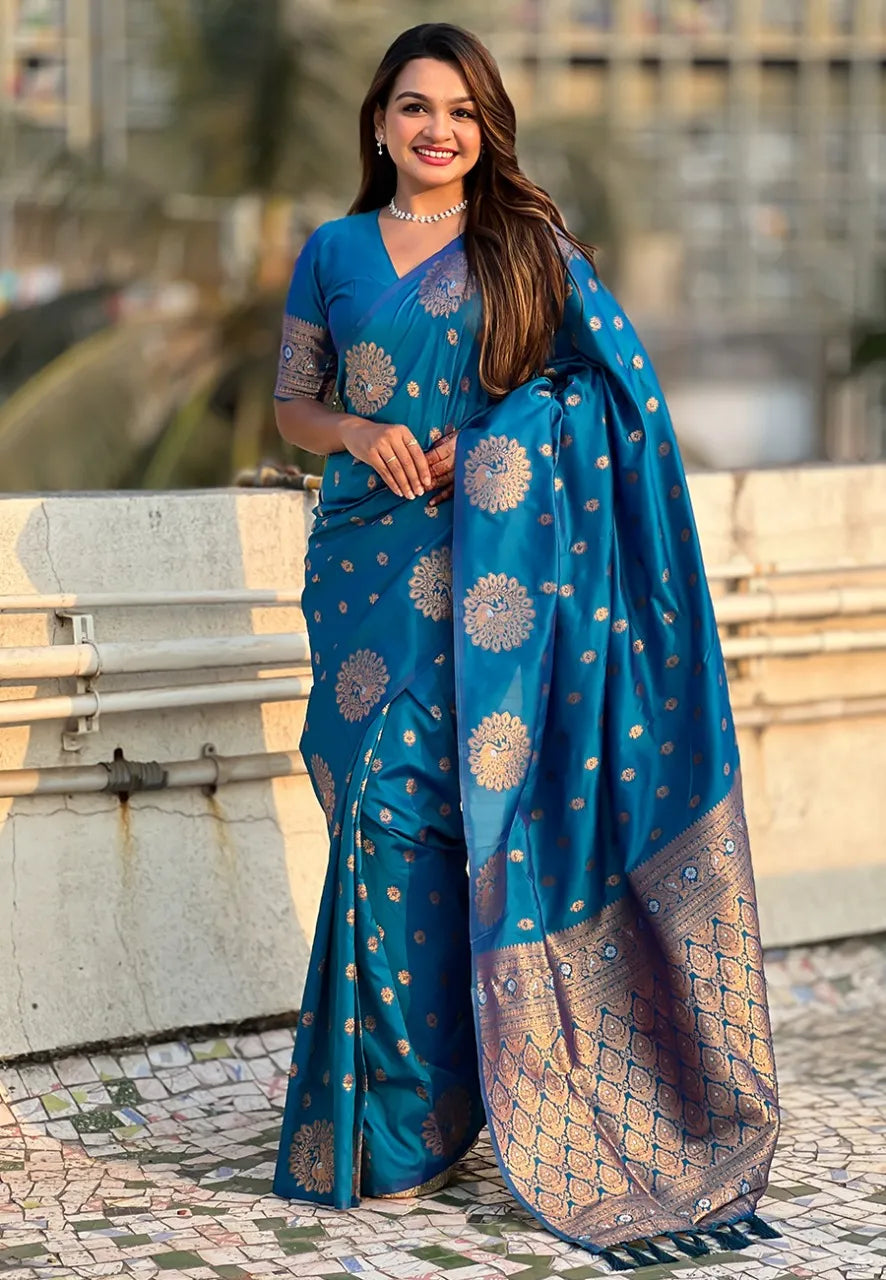 Soft Moonga Silk Banarasi Zari Woven Saree