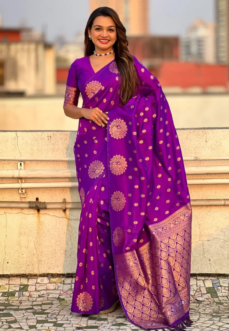 Soft Moonga Silk Banarasi Zari Woven Saree