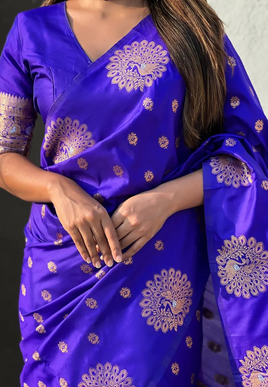 Soft Moonga Silk Banarasi Zari Woven Saree