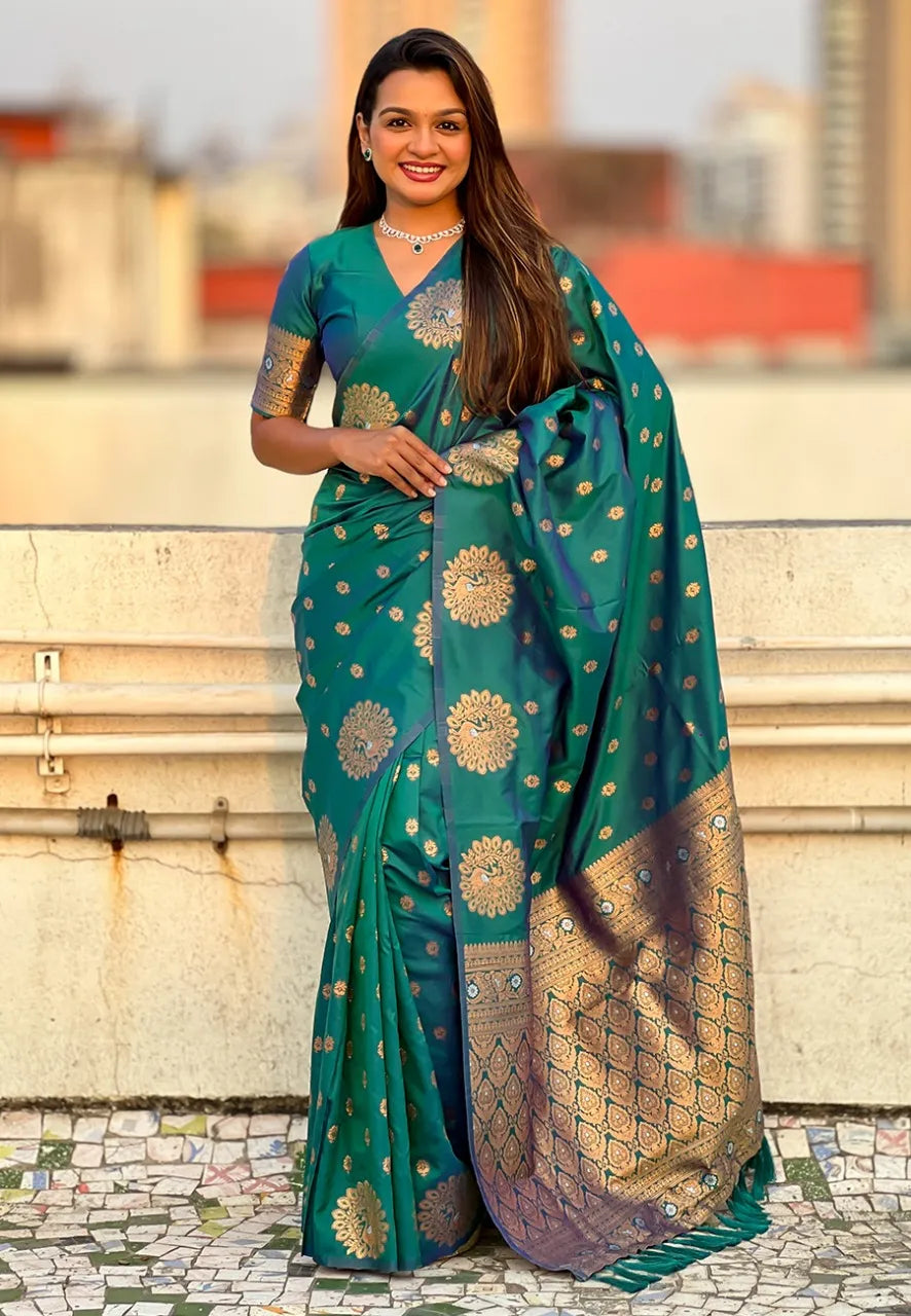 Soft Moonga Silk Banarasi Zari Woven Saree