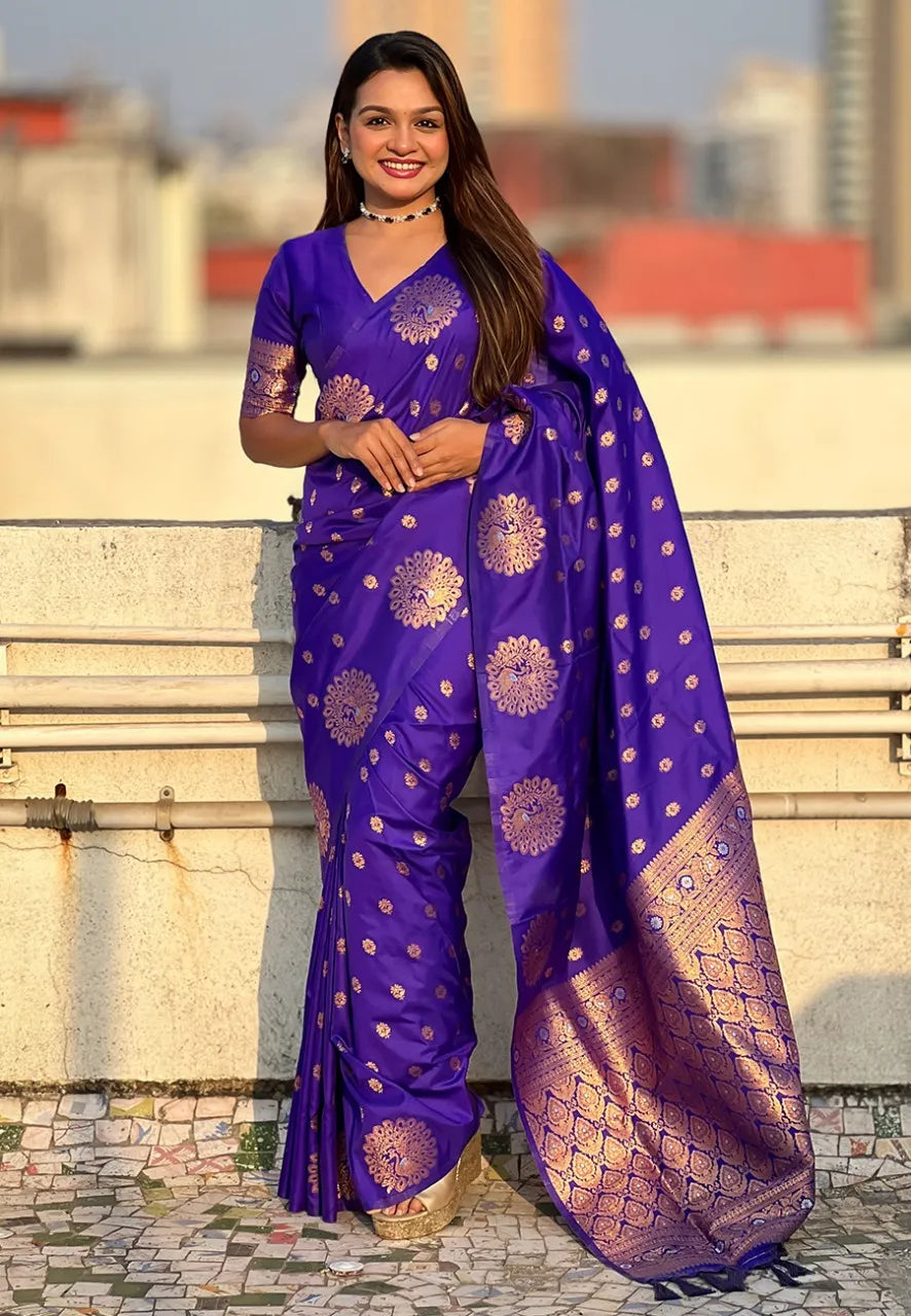 Soft Moonga Silk Banarasi Zari Woven Saree