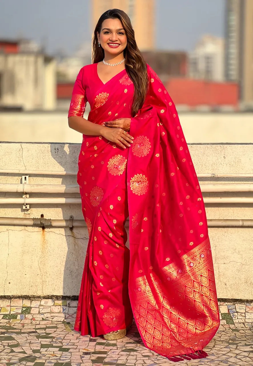 Soft Moonga Silk Banarasi Zari Woven Saree