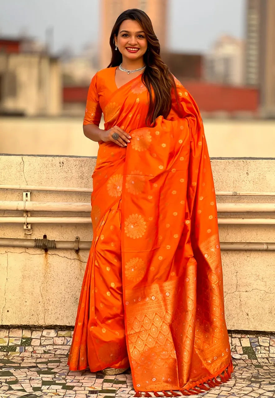 Soft Moonga Silk Banarasi Zari Woven Saree